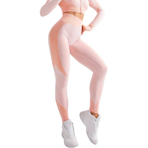 Pink High-Waisted Activewear Set Leggings - Picture 1 of 3